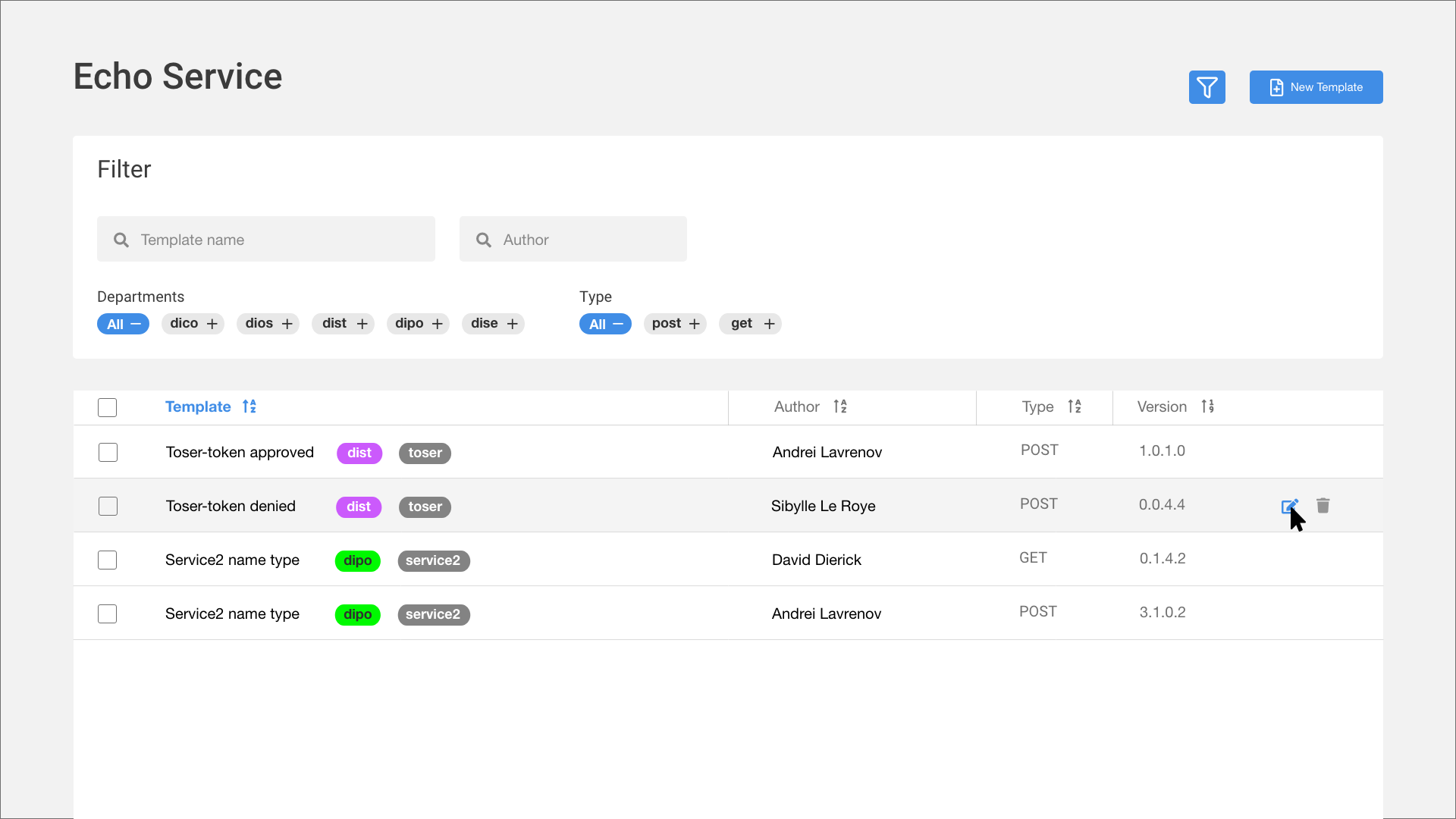 Echo mock API — endpoint editor