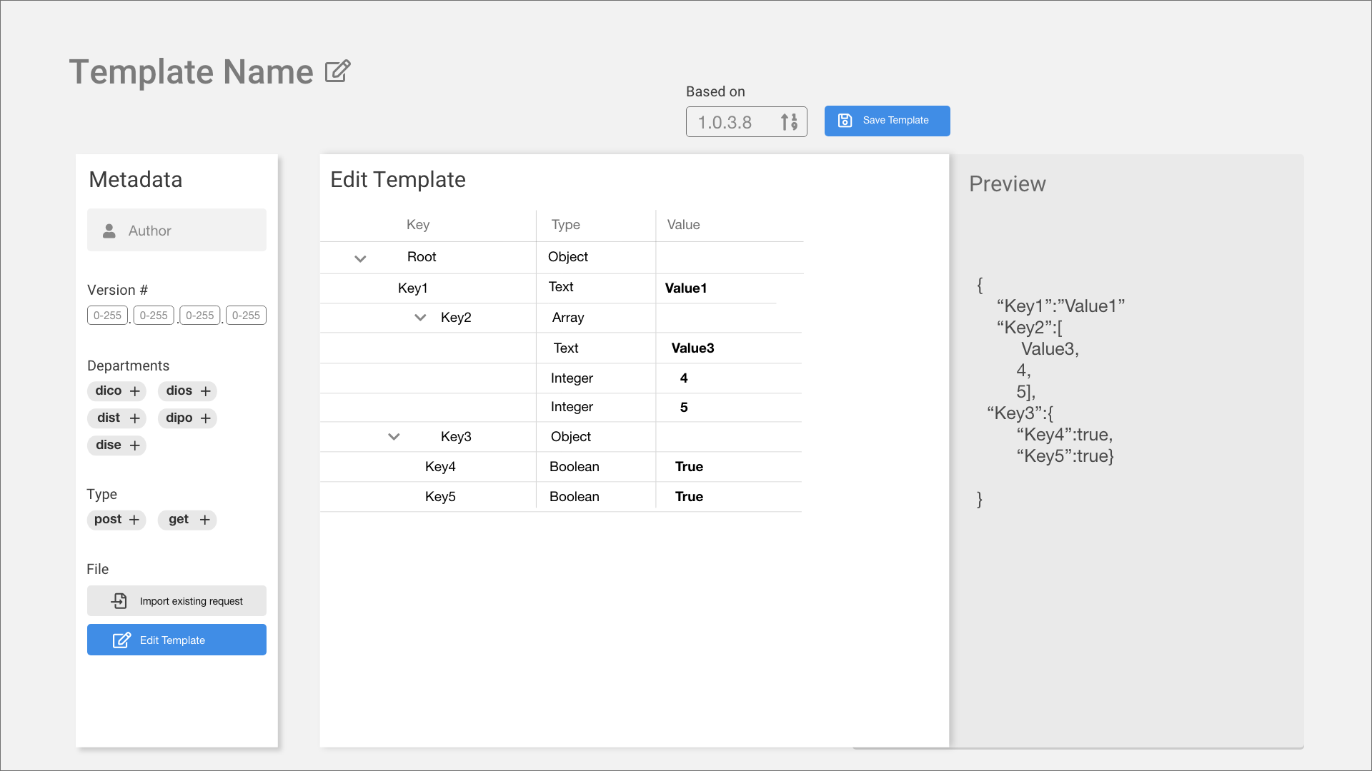 Echo mock API — response configuration